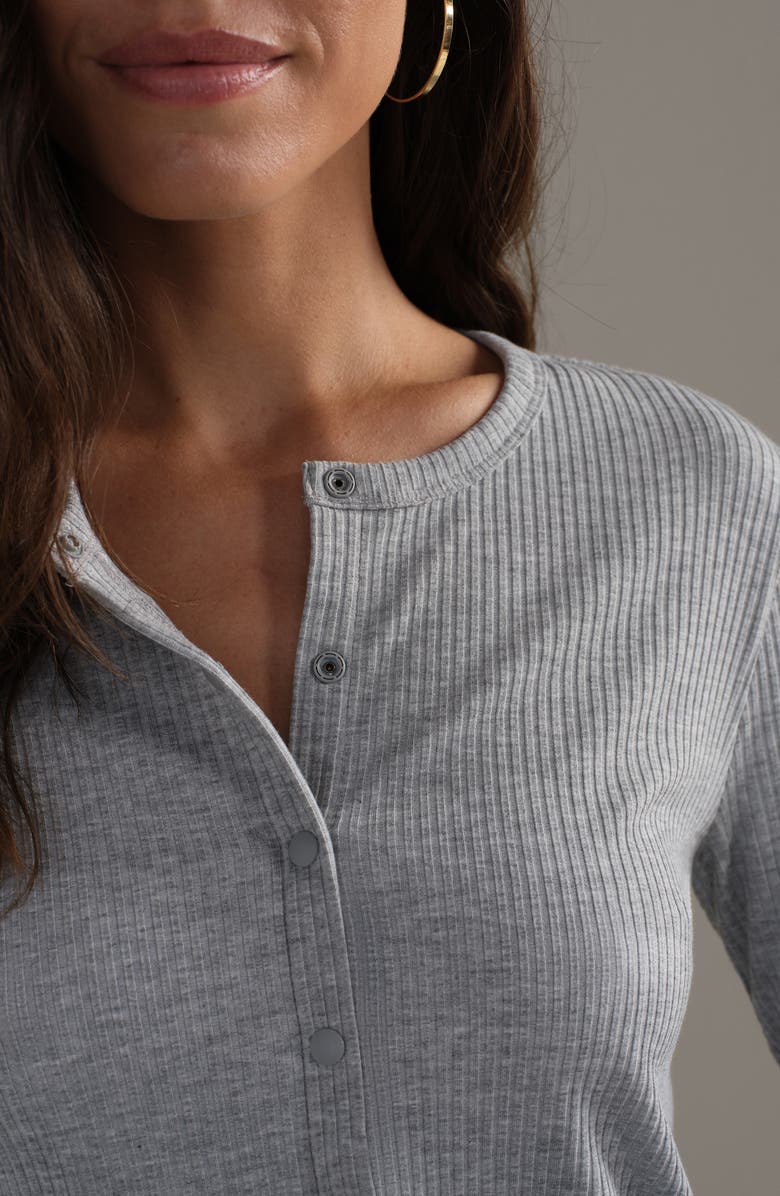 Rhone LivLuxe Rib Cardigan, Alternate, color, Heather Gray