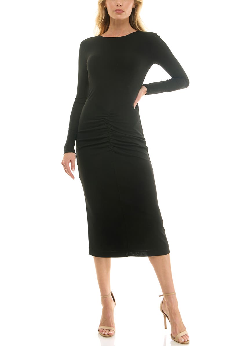 Socialite Long Sleeve Body-Con Dress, Main, color, Black