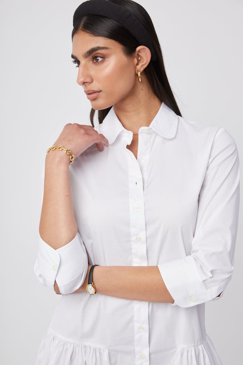 The Drop Waist Shirt Dress, Alternate, color, White