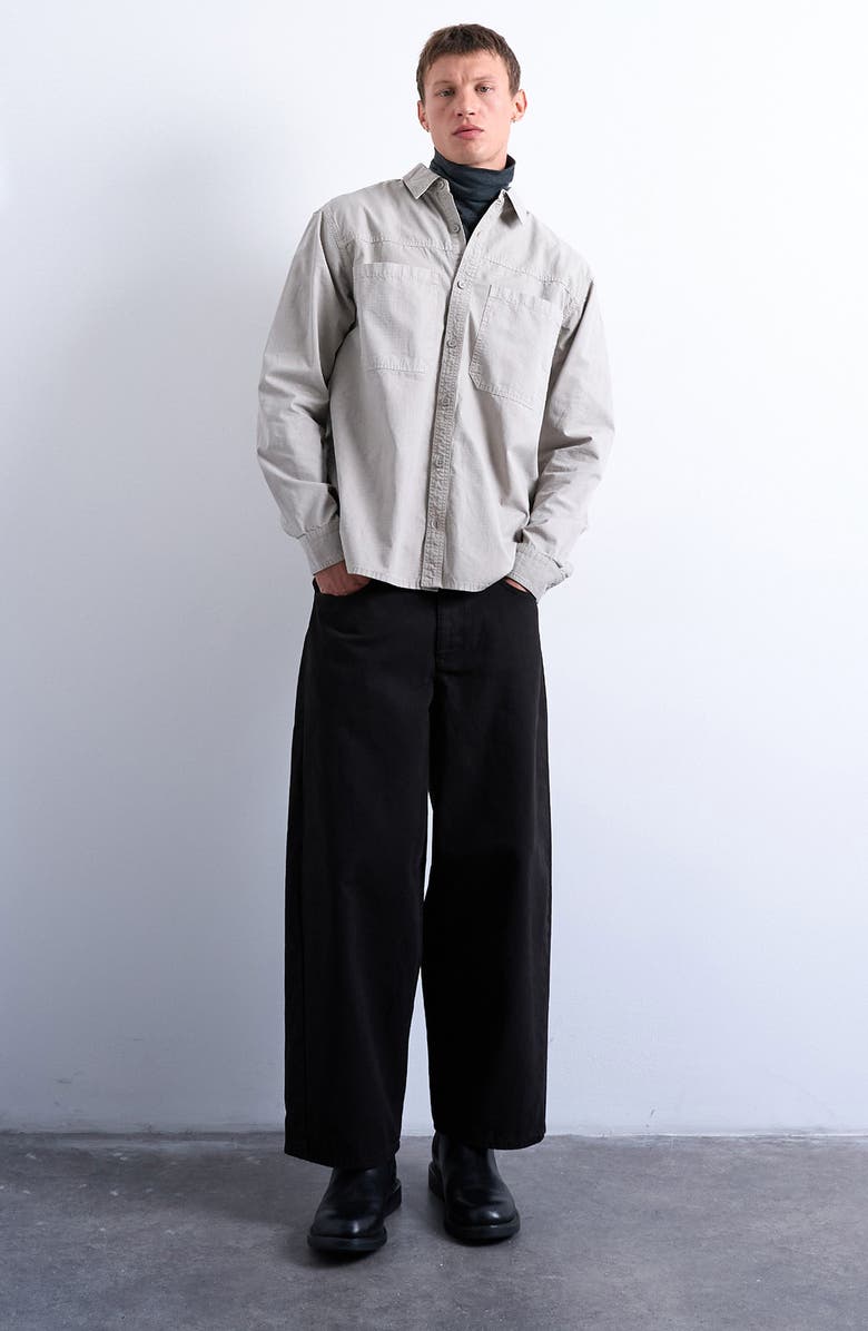 Topman Regular Fit Ripstop Overshirt, Alternate, color, Washed Stone