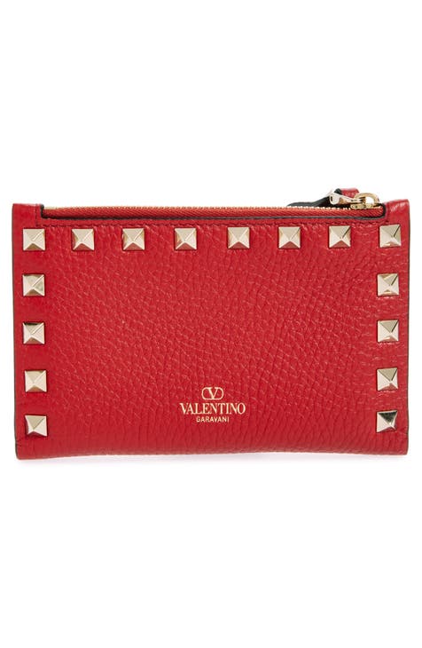 VALENTINO LIPSTICKS STUDDED WALLET CARD shops WALLET