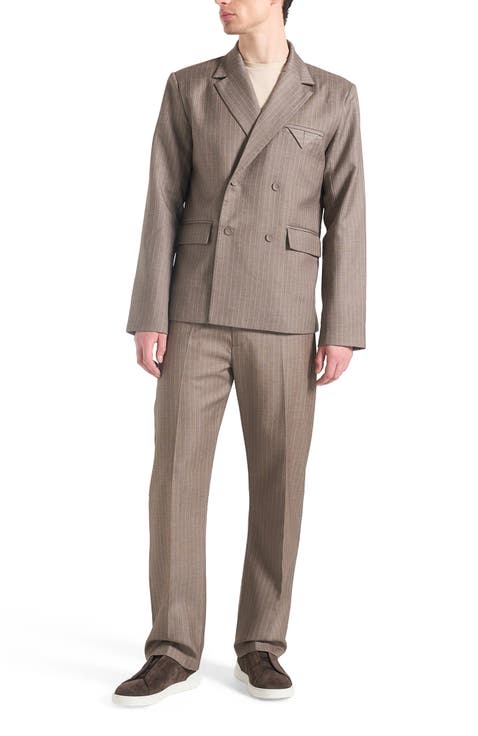 Didier Double Breasted Pinstripe Suit Jacket
