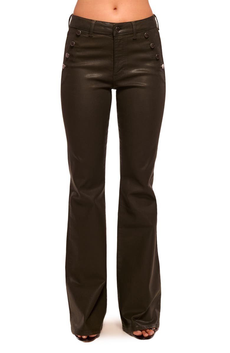 Ramy Brook Helena High Waist Coated Bootcut Jeans, Main, color, Deep Olive Coated