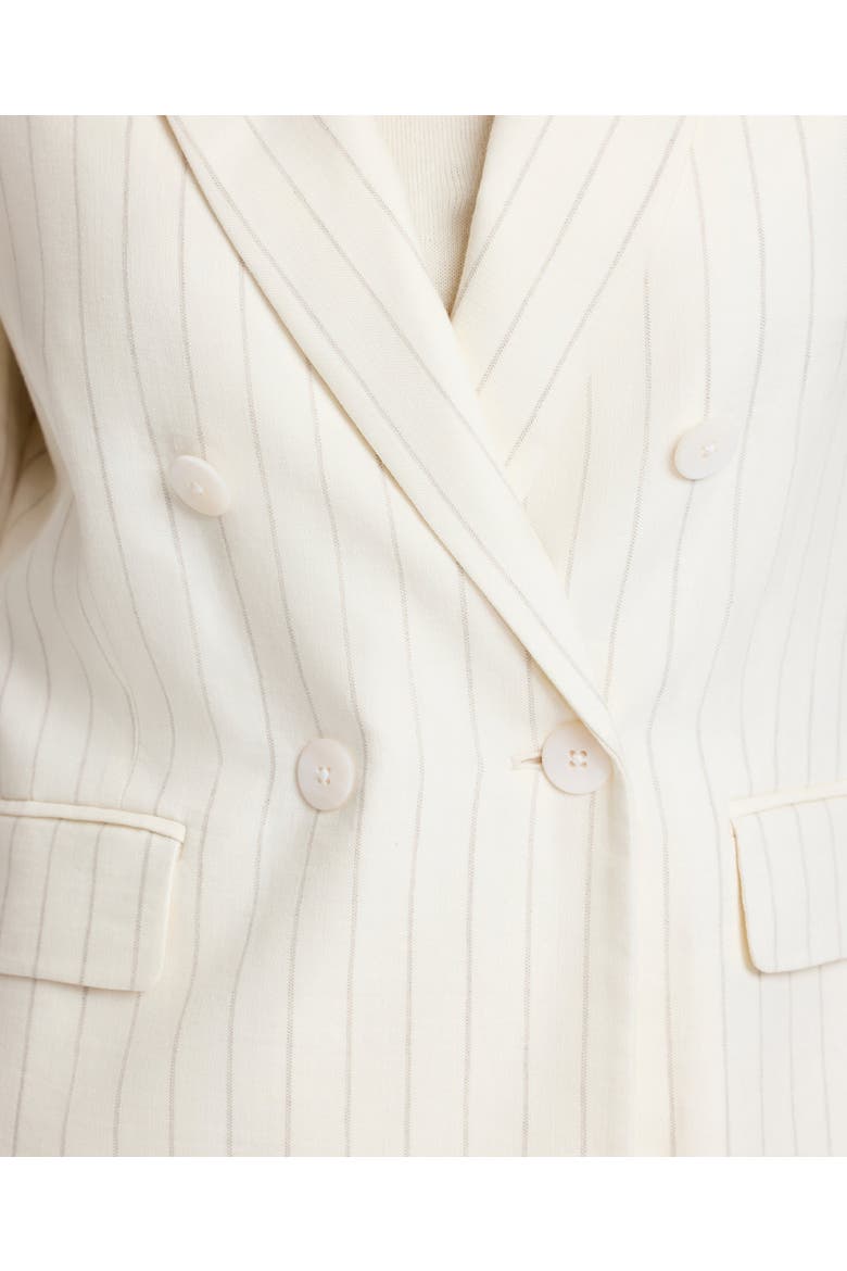 Corine Cotton Linen Pinstripe Jacket, Alternate, color, Taupe Pinstripe