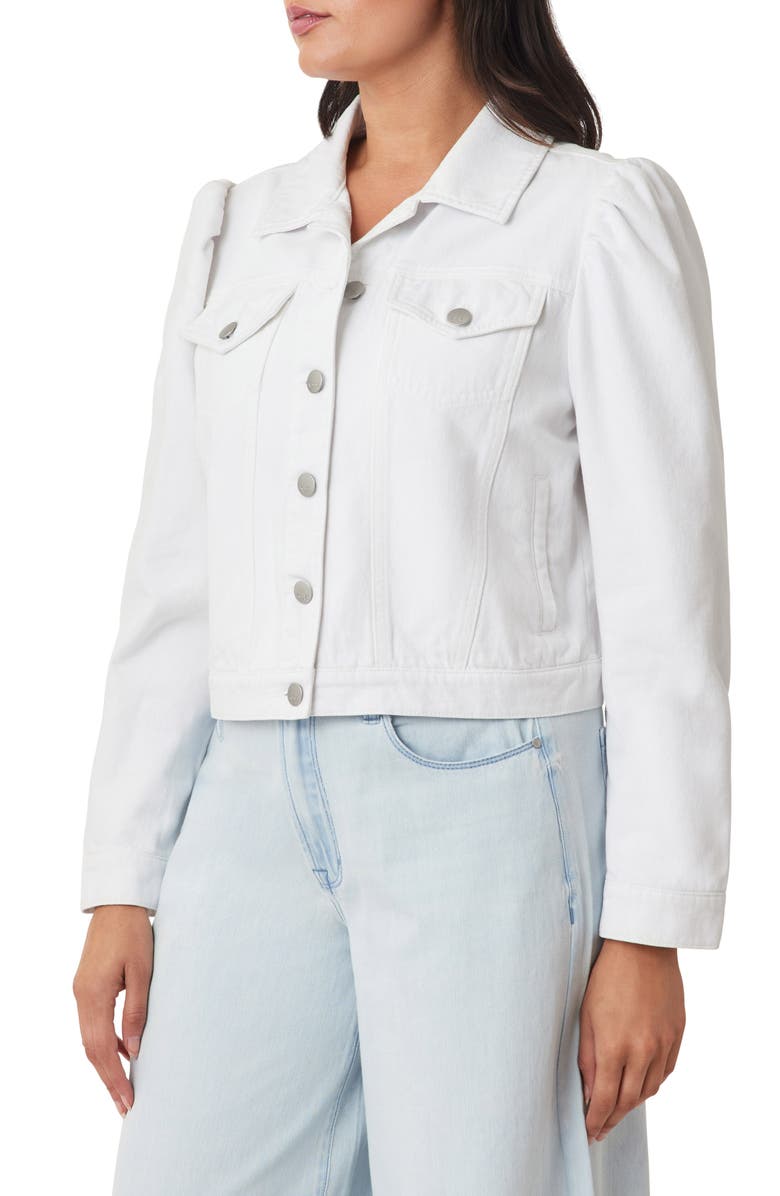 Kensie Puff Sleeve Denim Jacket, Alternate, color, White