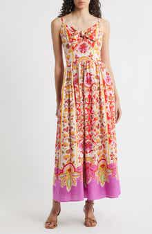 Halogen® Floral Tie Front Maxi Sundress
