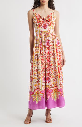 Halogen ® Floral Tie Front Maxi Sundress In Multi
