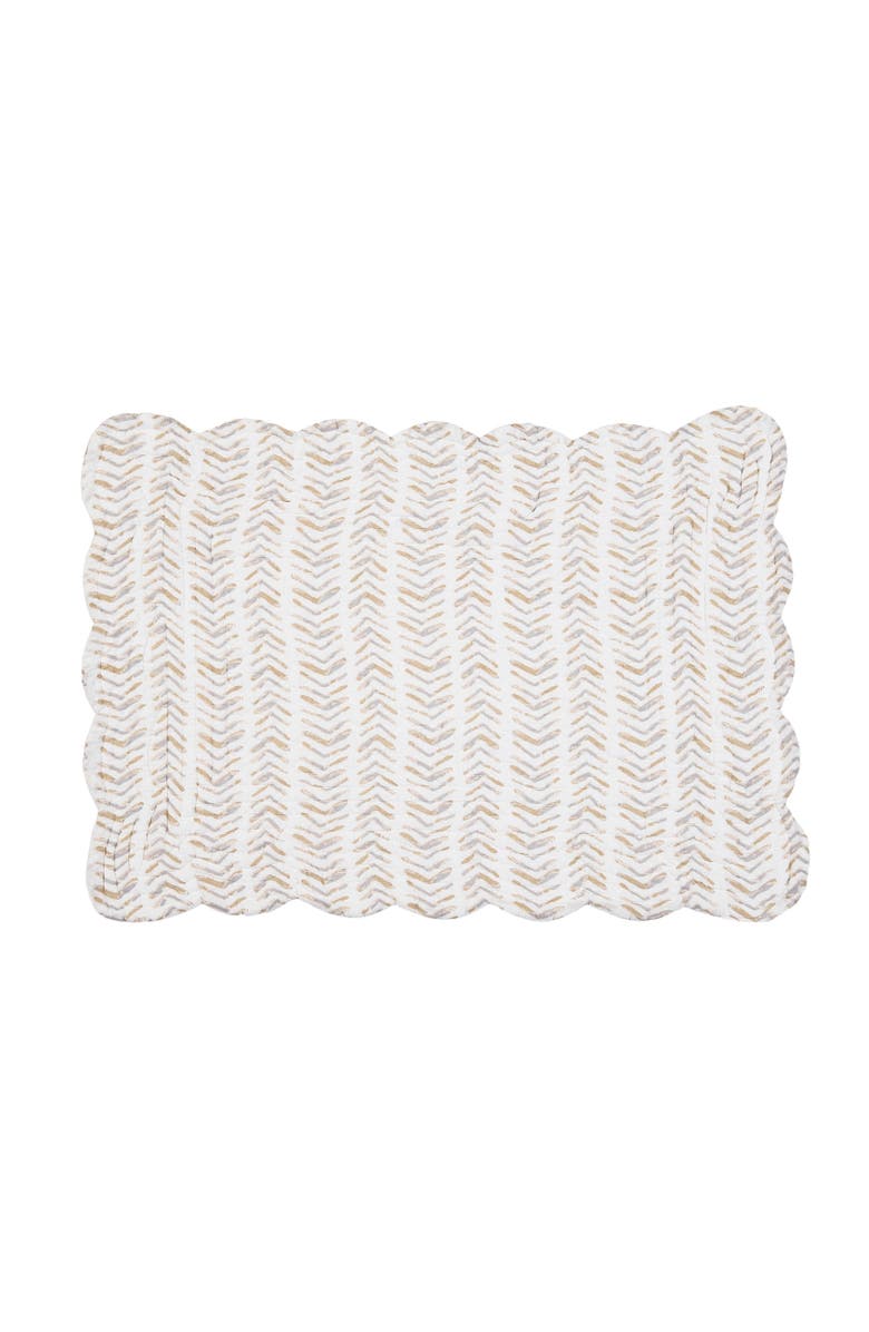 C&F Home Carmella Fields 100% Cotton Quilted Set of 6 Placemats 13" x 19", Alternate, color, Beige
