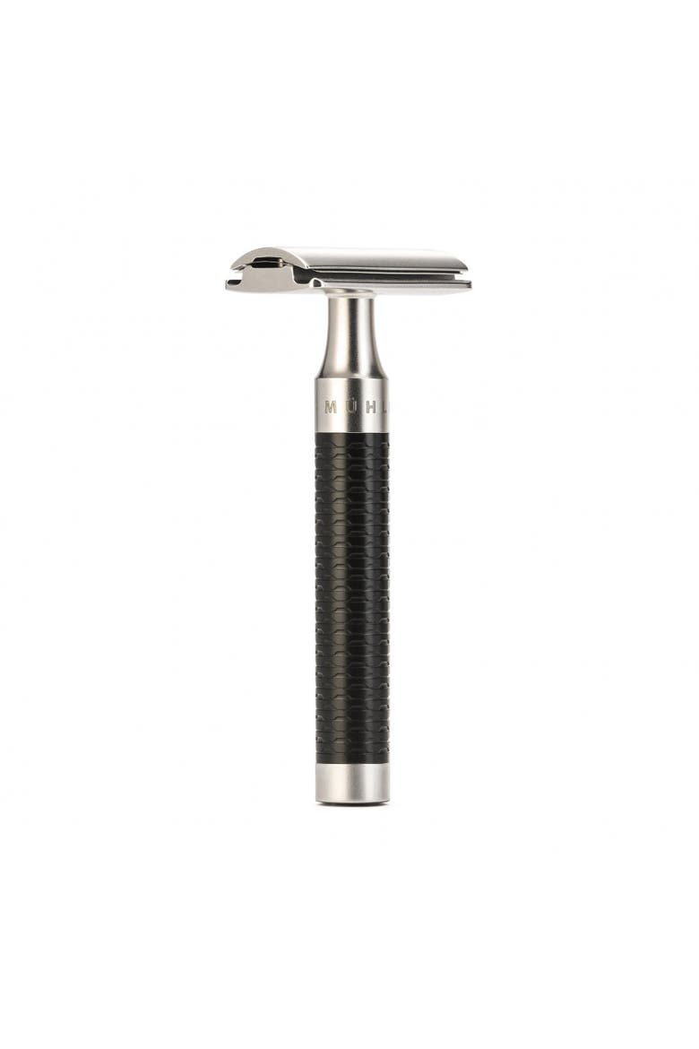 Rocca Stainless Steel & Black Safety Razor, Main, color, Steel