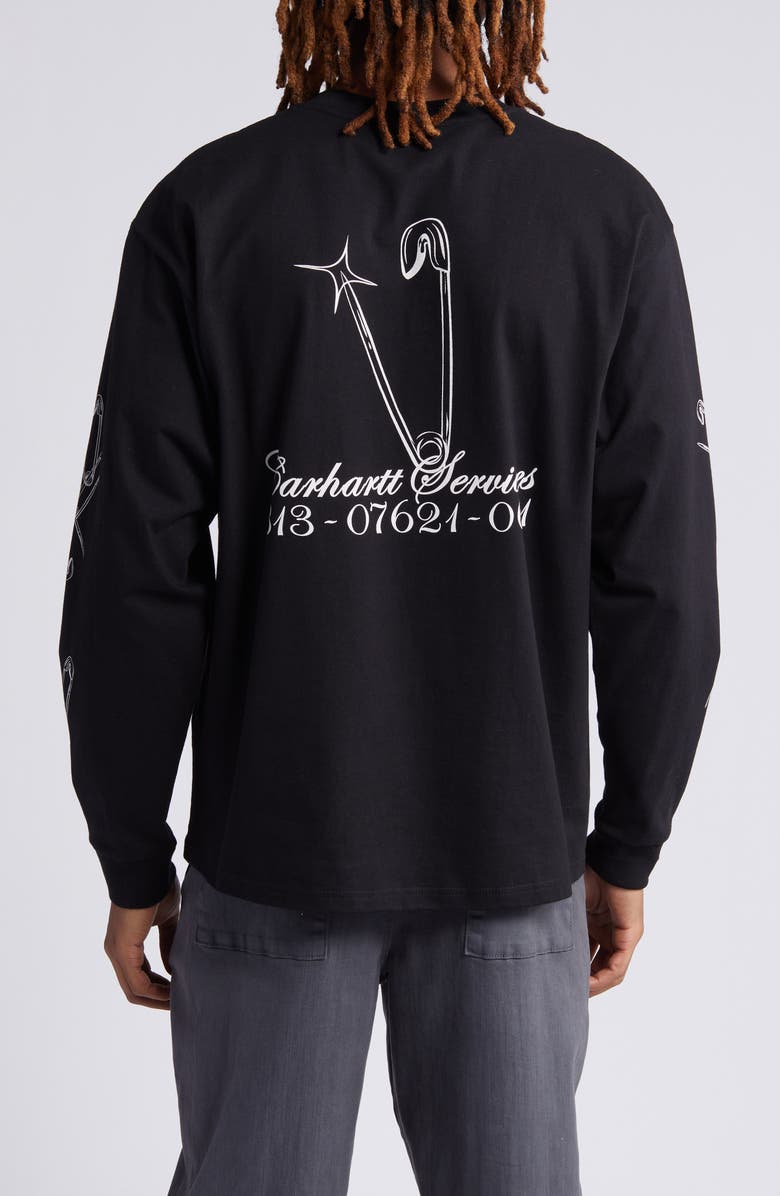 Carhartt Work In Progress Safety Pin Long Sleeve Organic Cotton Graphic T-Shirt, Alternate, color,