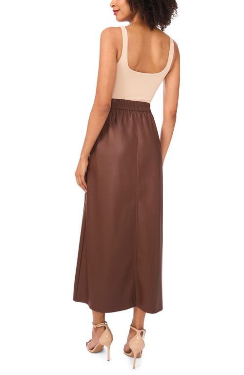 Halogen ® Faux Leather Side Tie Skirt In Brown