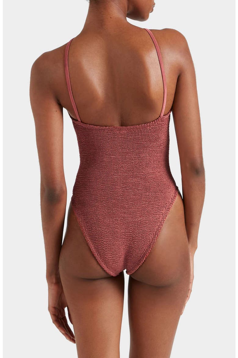 Jasmine O-Ring One-Piece Swimsuit, Alternate, color, METALLIC ROSEWOOD