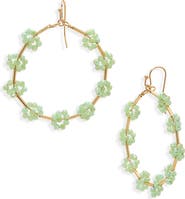Cara Beaded Flower Hoop Earrings