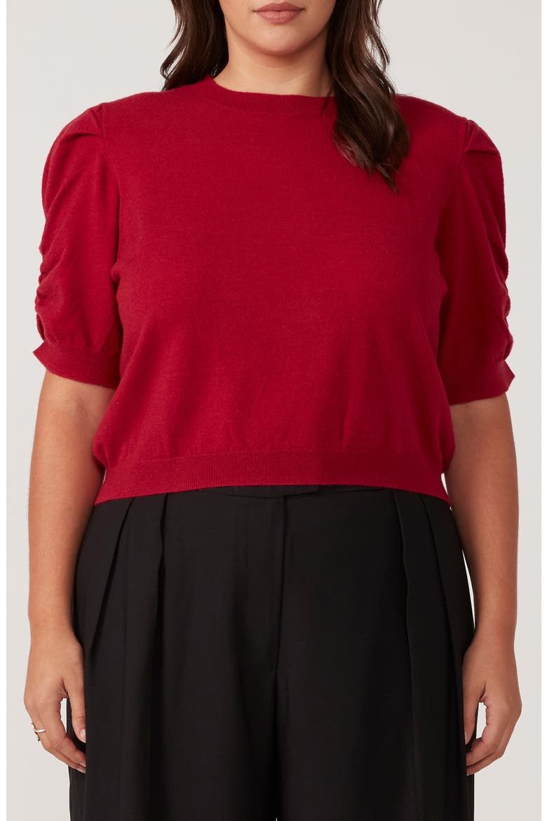 Bacchus Puff Sleeve Sweater, Main, color, AMARENA