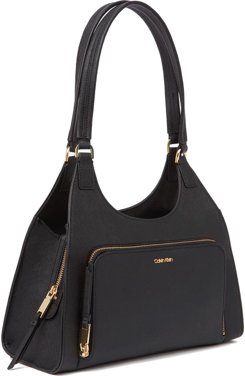 Calvin Klein Ava Saffiano Leather Organizational Shoulder Bag, Alternate, color,