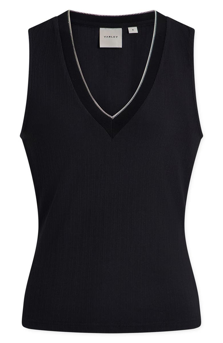Varley Corby V-Neck Modal Blend Tank, Alternate, color, Black