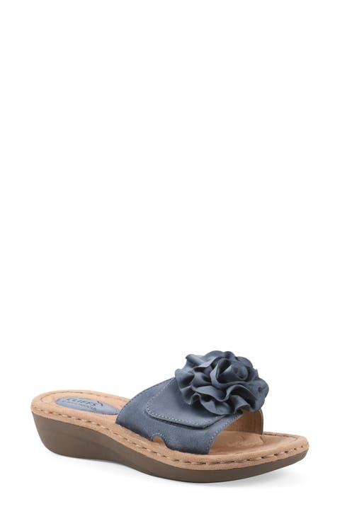 Casmyn Floral Mini Wedge Sandal - Wide Width Available (Women)
