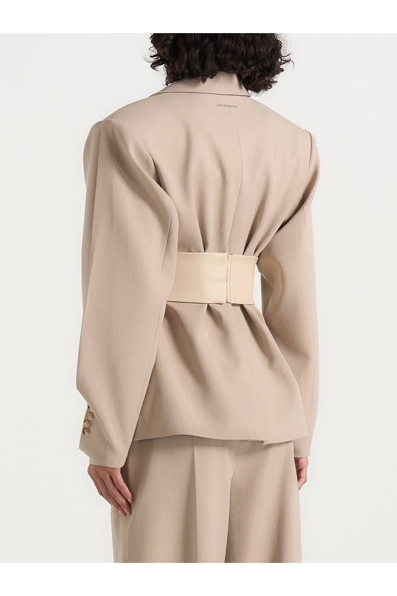 Marie Twist Sleeve Blazer with Belt, Alternate, color, Beige