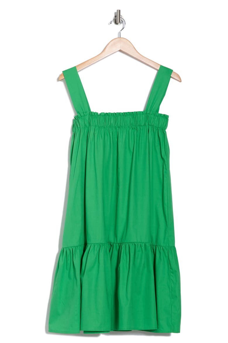 Square Neck Cotton Tunic Top, Alternate, color, GREEN