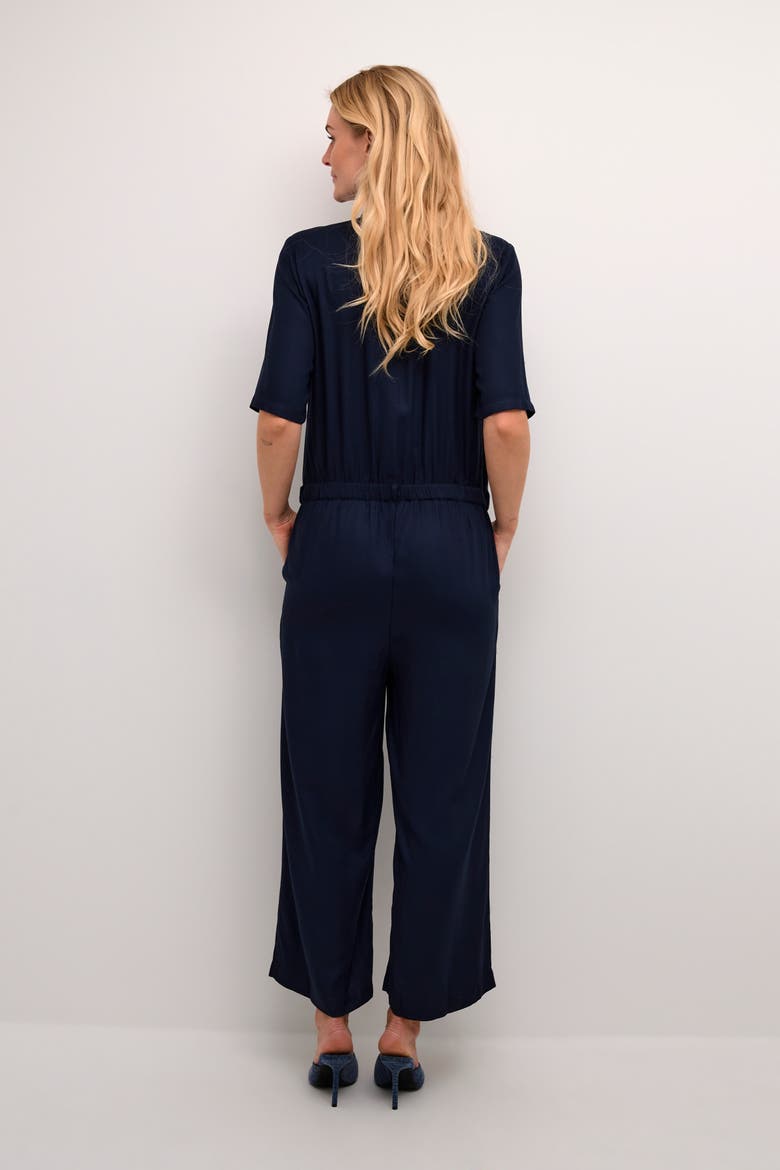 Ruthie Cropped Leg Button Jumpsuit, Alternate, color, Midnight Marine