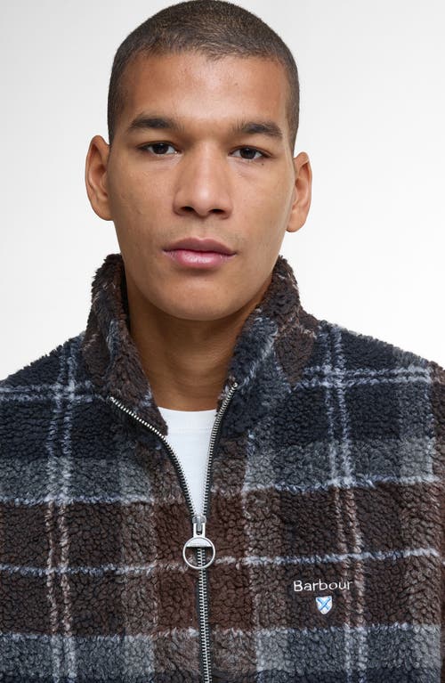 Barbour Tartan Faux Shearling Jacket In Multi