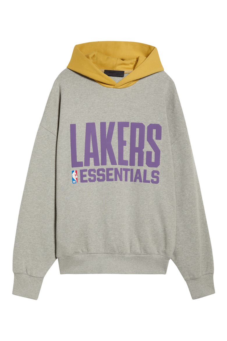 x NBA Lakers Sports Fit Hoodie, Alternate, color, CONCRETE HEATHER/ CANYON