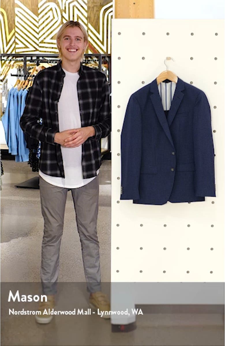 Hartlay Trim Fit Check Wool Sport Coat, sales video thumbnail