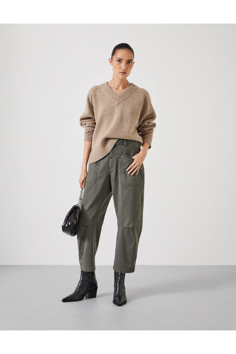 Cordi Barrel Leg Pants, Alternate, color, Dark Khaki Green