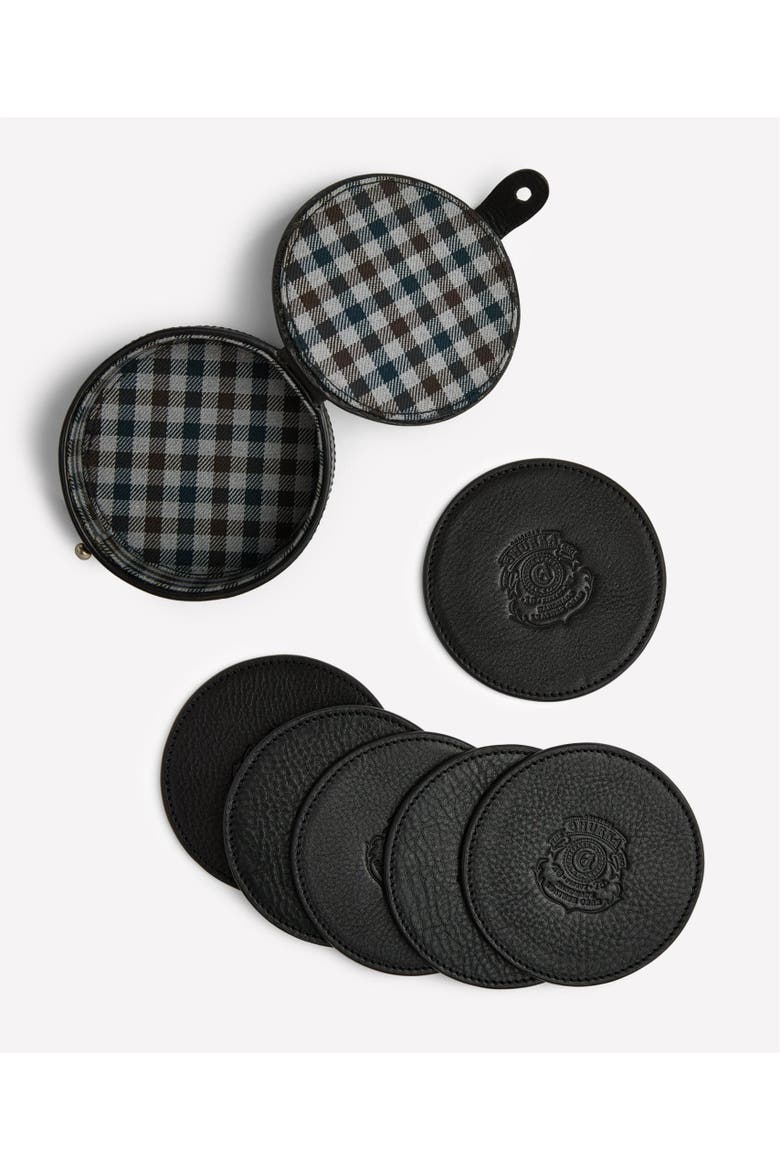 Coaster Set No. 247, Alternate, color, Vintage Black Leather