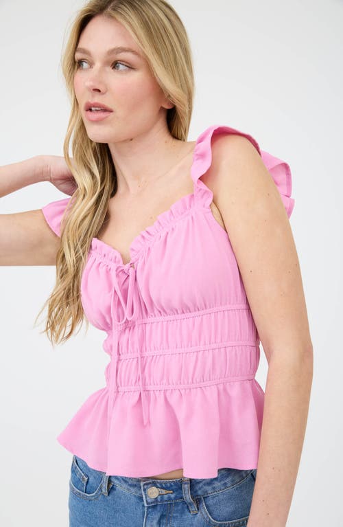 BLU PEPPER BLU PEPPER RUFFLE SHIRRED PEPLUM TANK