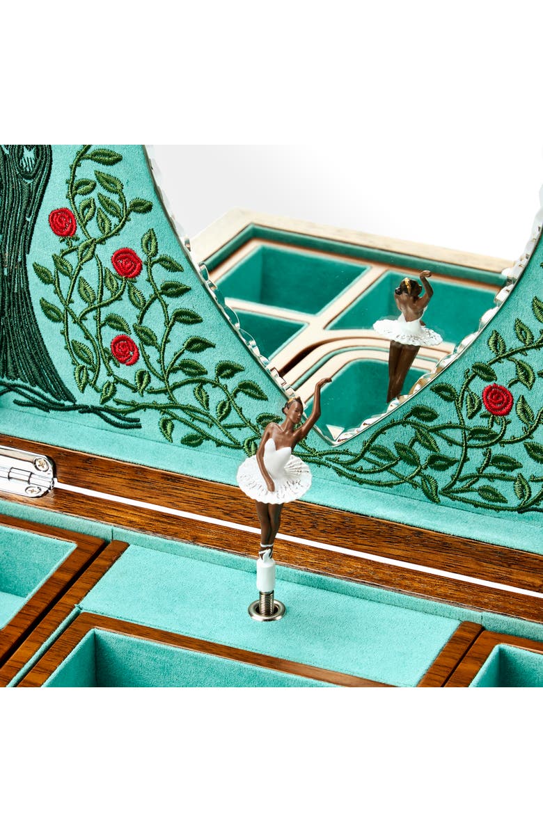 WOLF Ballet Musical Jewelry Box, Alternate, color, Walnut Wood