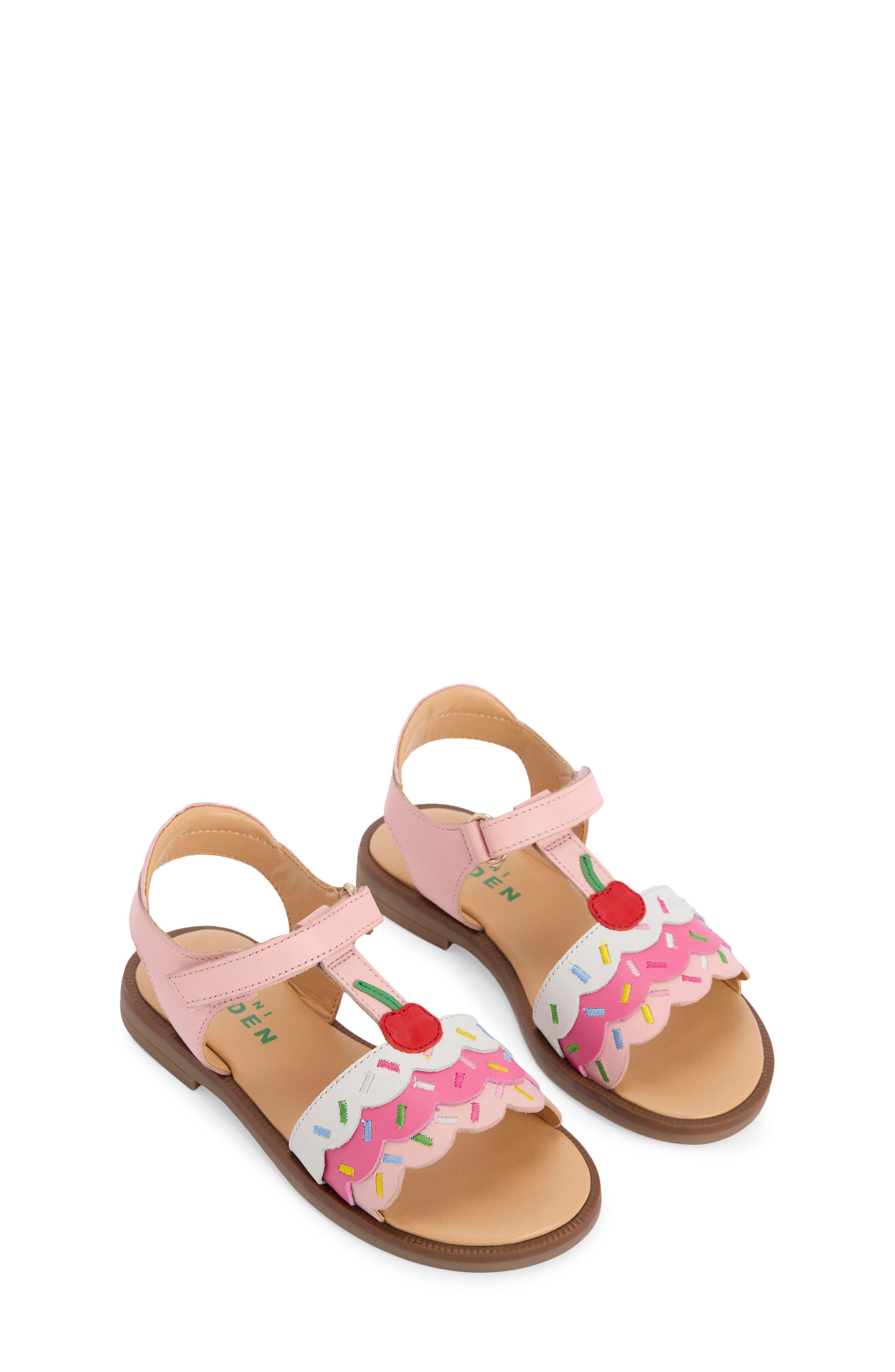 Mini Boden Kids' Fun Ankle Strap Sandal, Main, color, Sundae