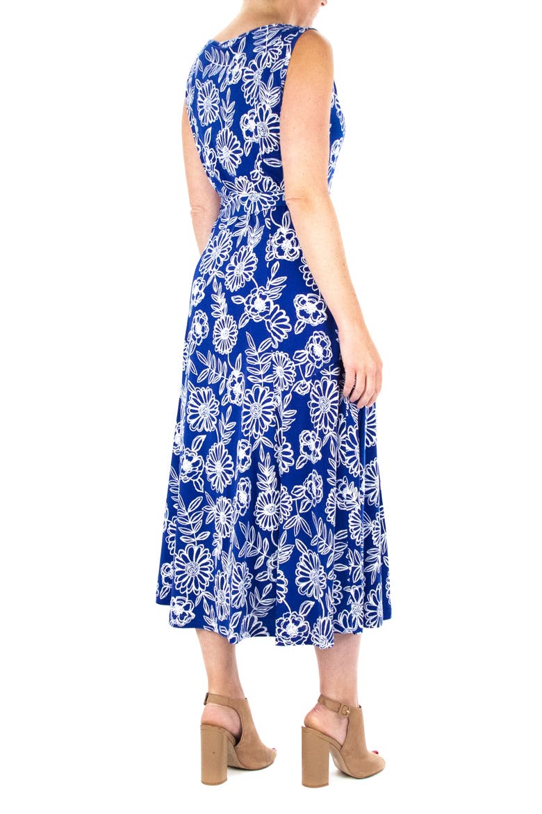 Crewneck Sleeveless Midi Dress, Alternate, color, DEEP SEA MULTI