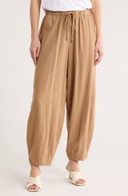 MAX STUDIO Harem Linen Blend Pants