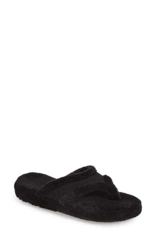 Acorn Waffle Spa Slipper in Black 