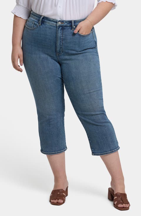 Joni High Waist Relaxed Capri Jeans (Majorca Bay) (Plus)