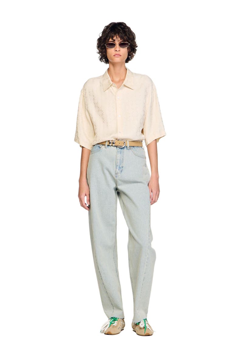 Square Cross loose-fit shirt, Alternate, color, White
