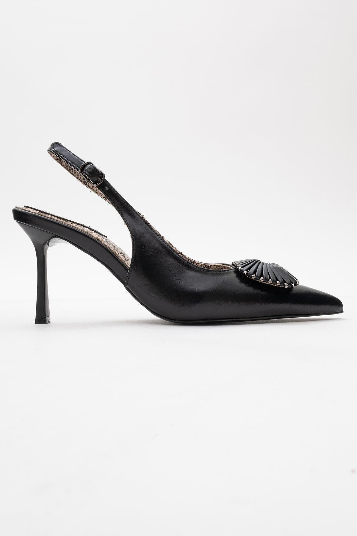 Prologue Shoes Spera Buckled Pointed Toe Pump, Alternate, color, Black Pattern