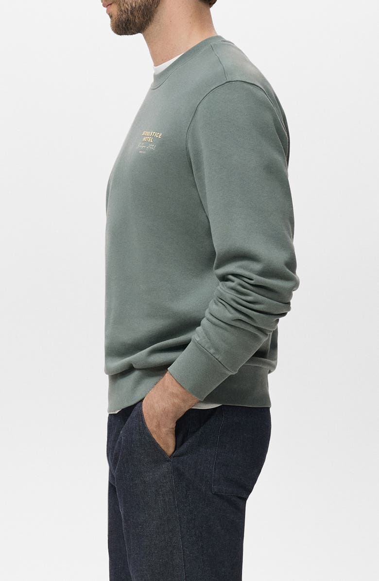 MANGO Seoulstice Hotel Graphic Sweatshirt, Alternate, color, Green