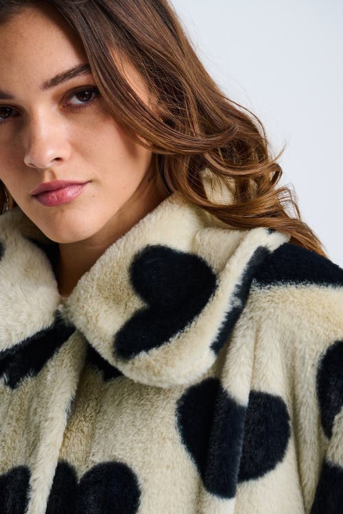Lisa Todd Love Shag Faux Fur Heart Jacket In White