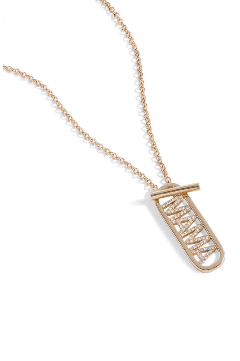 Mama Pave Toggle Necklace, Alternate, color, Gold