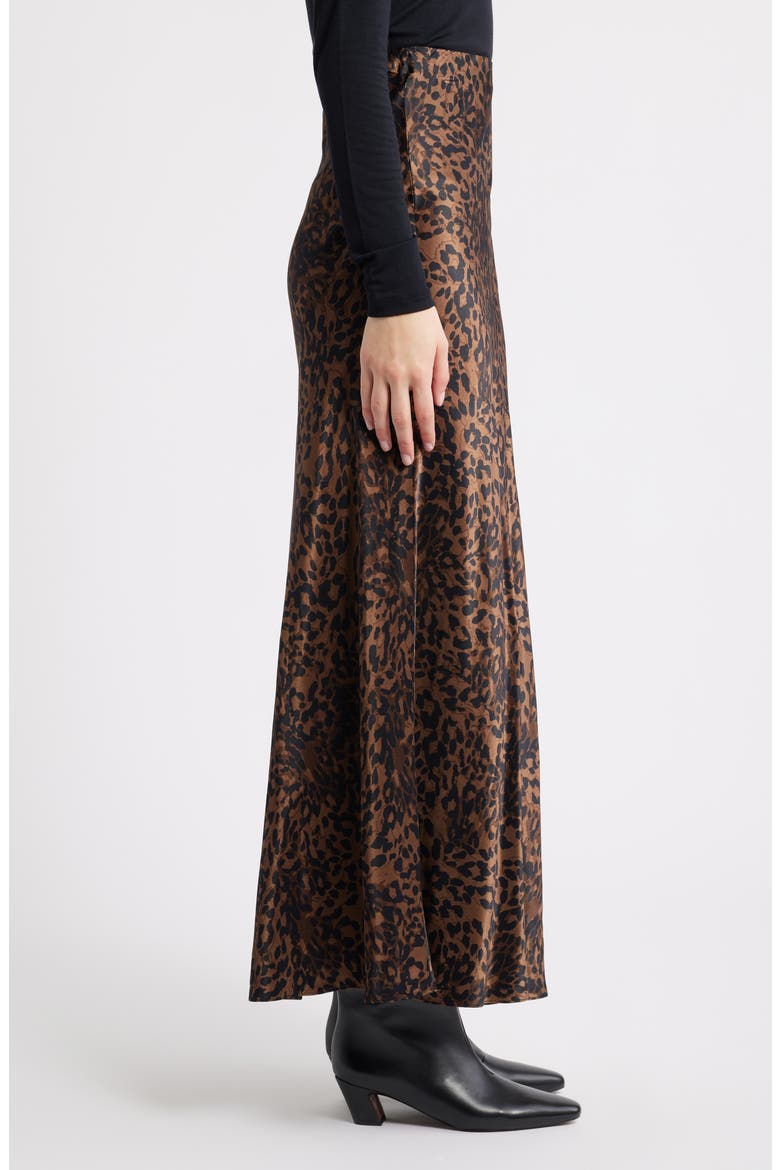 Romina Satin Maxi Skirt, Alternate, color, GINGER SPOTTED
