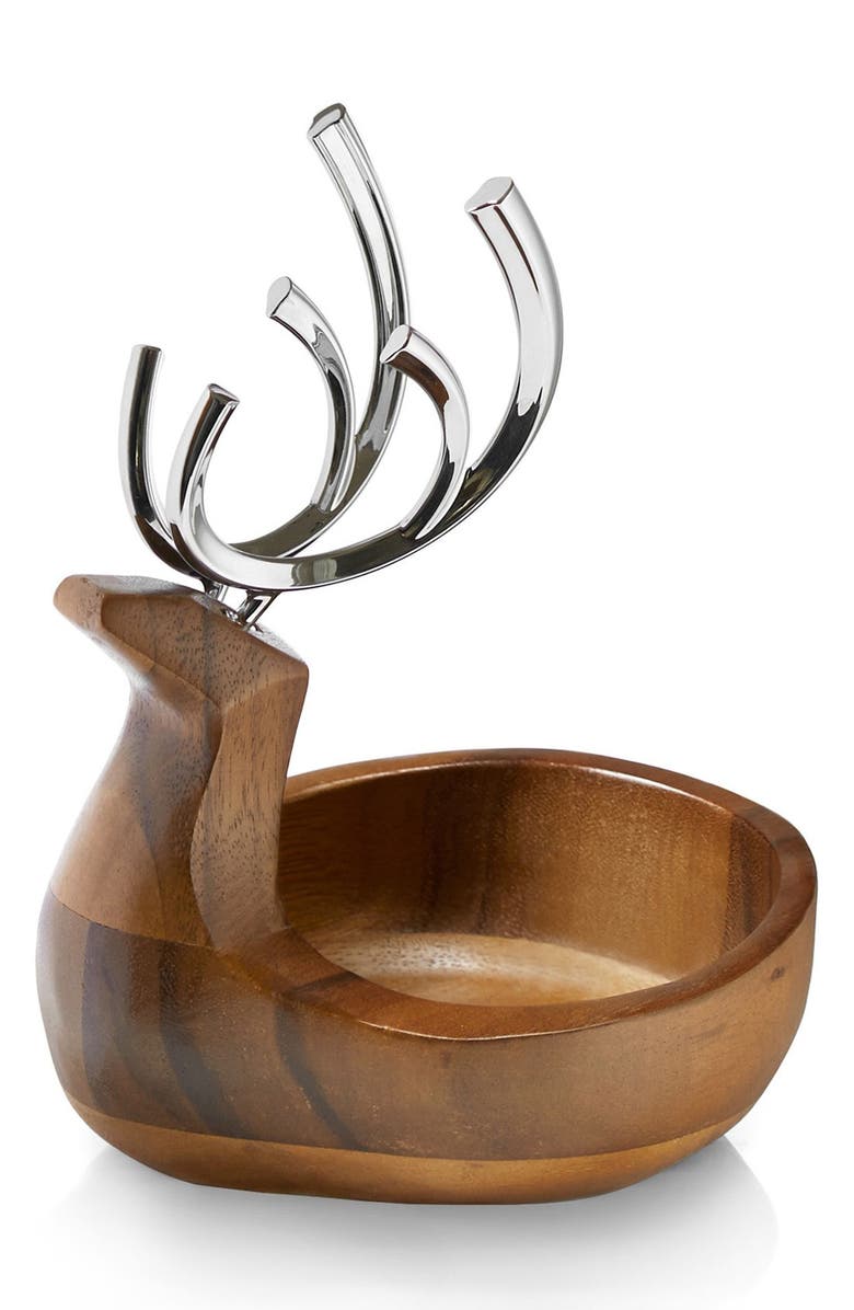 Nambé Reindeer Candy Dish, Main, color, Brown