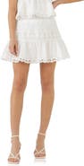 Endless Rose Lace Trim Cotton & Linen Miniskirt