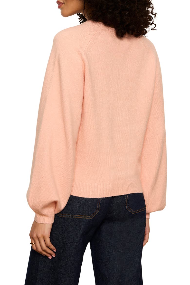 Raglan Sleeve Sweater, Alternate, color, LIGHT PERSIMMON CORAL