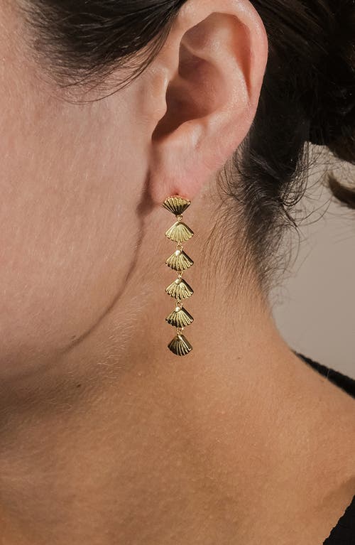 Sterling Forever Scallop Shell Linear Drop Earrings