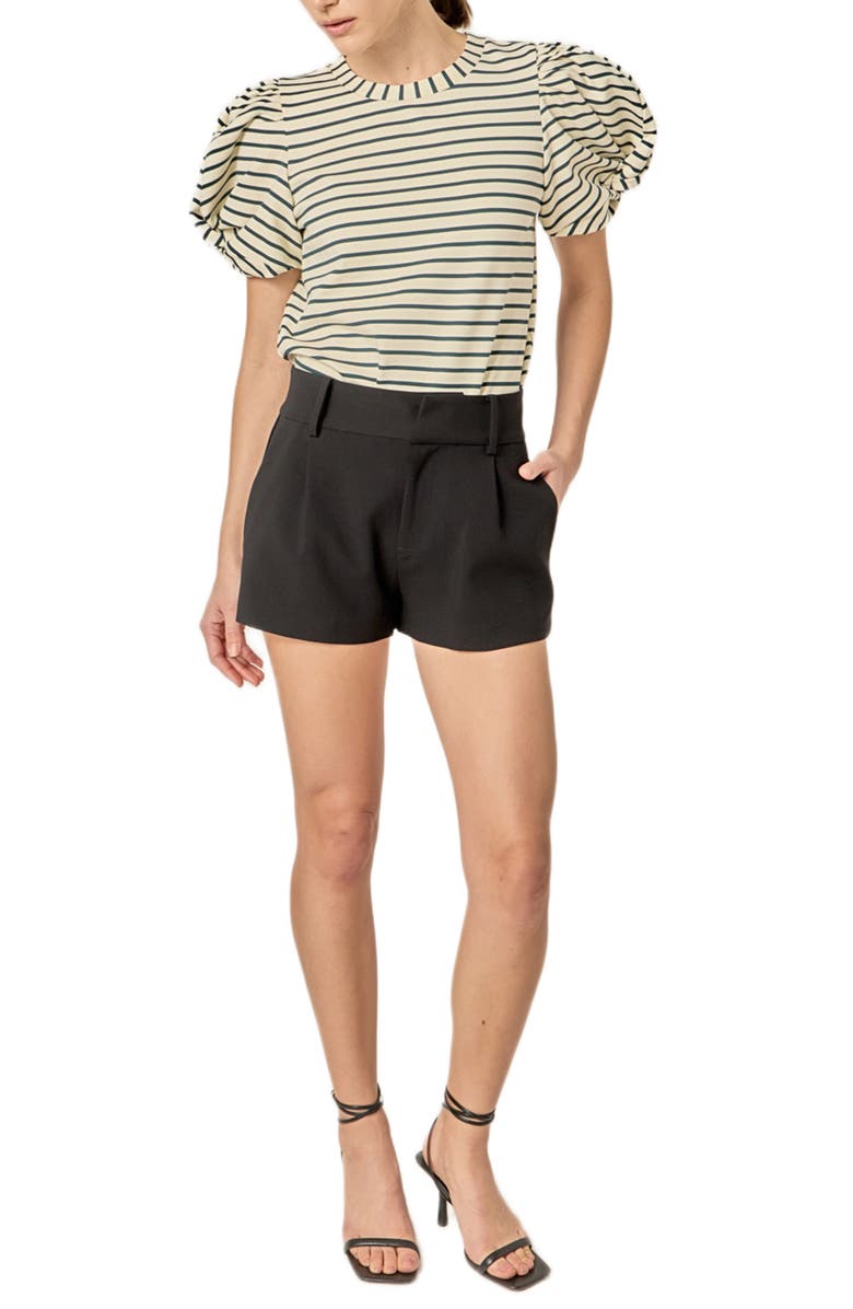 English Factory Puff Sleeve Stripe T-Shirt, Alternate, color, 