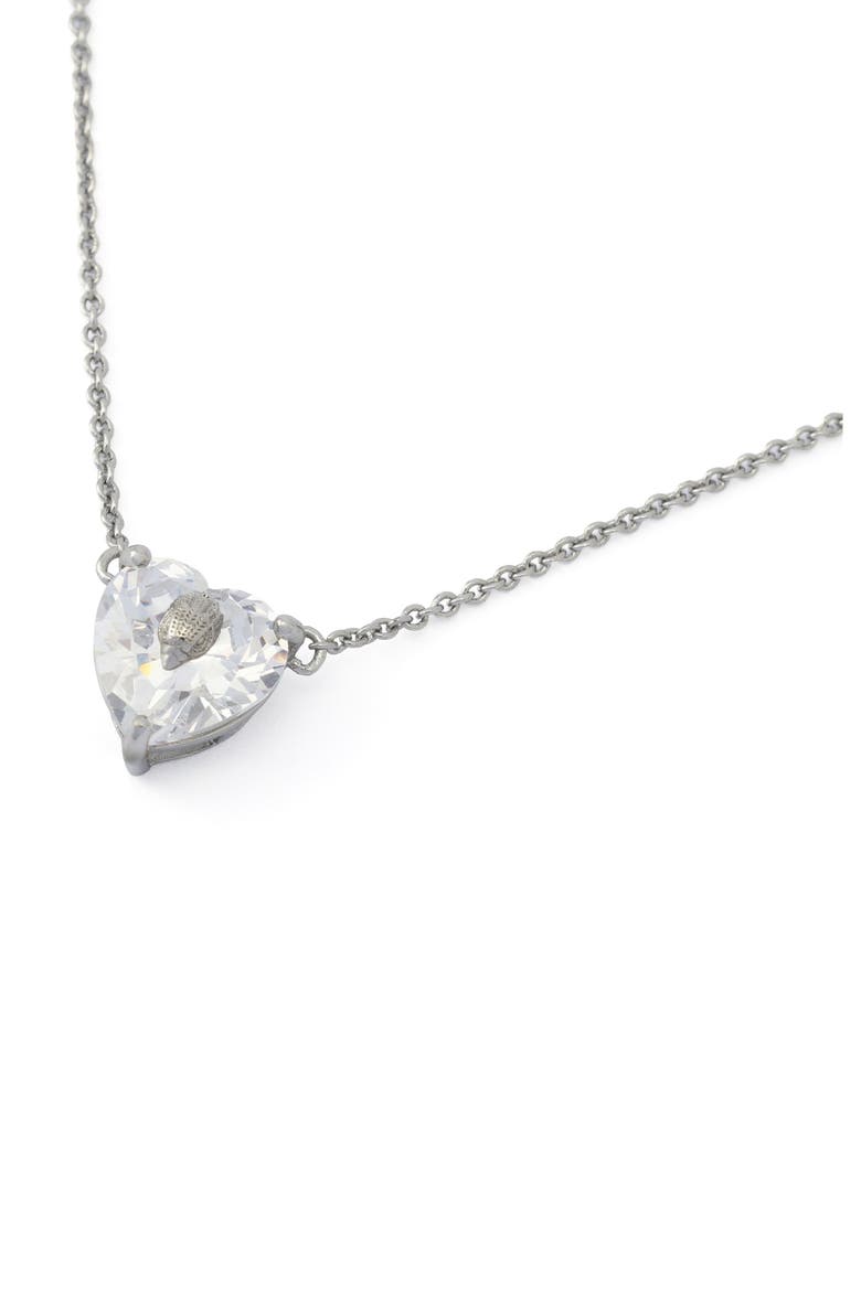 Heart Pendant Necklace, Alternate, color, RHODIUM/ CRYSTAL