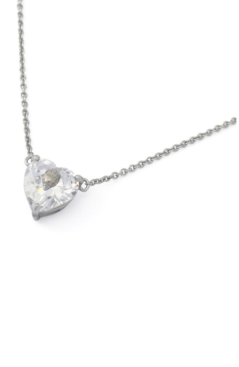 Kurt Geiger London Heart Pendant Necklace, Alternate, color, Rhodium/ Crystal