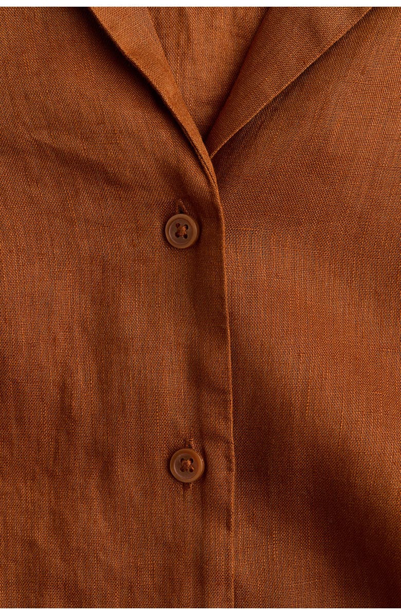 H&M Oversized Linen Shirt, Alternate, color, Dark Orange